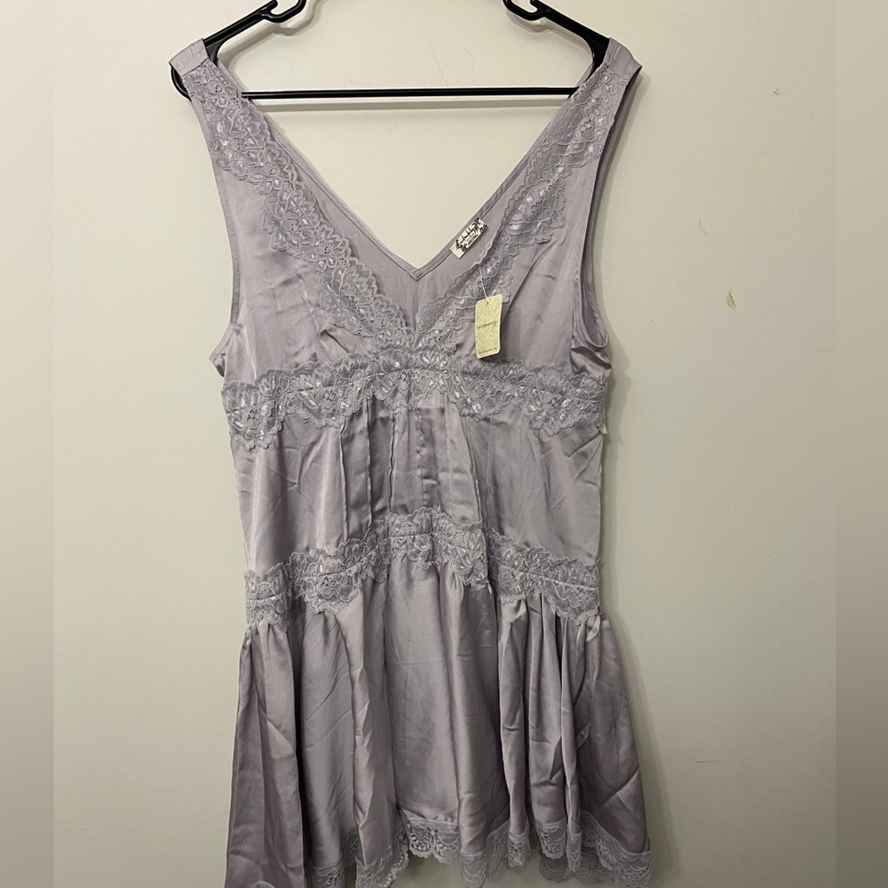 Free People Lilac Lace Detail Top